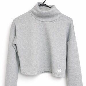 Gray New Balance mock neck Cropped Sweater